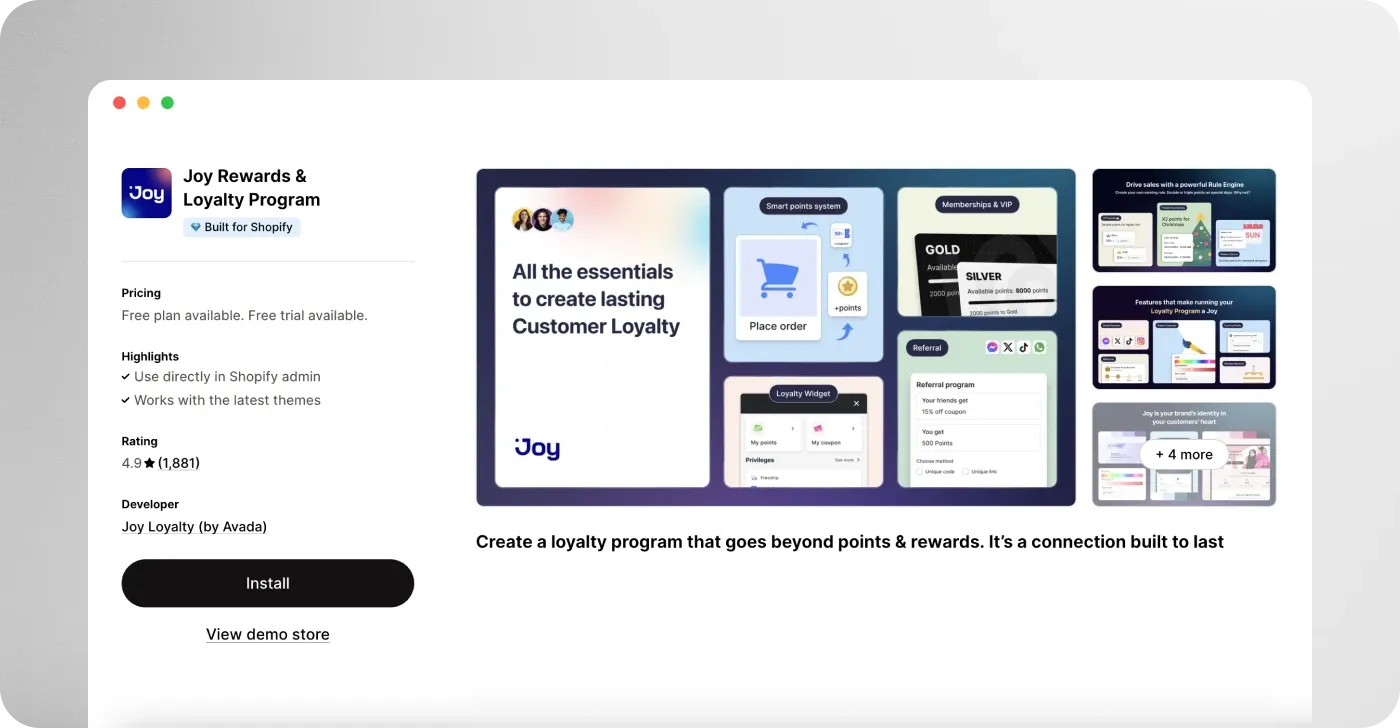 Joy Rewards & Loyalty Program