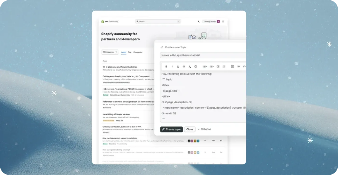 New developer community forum New developer community forum