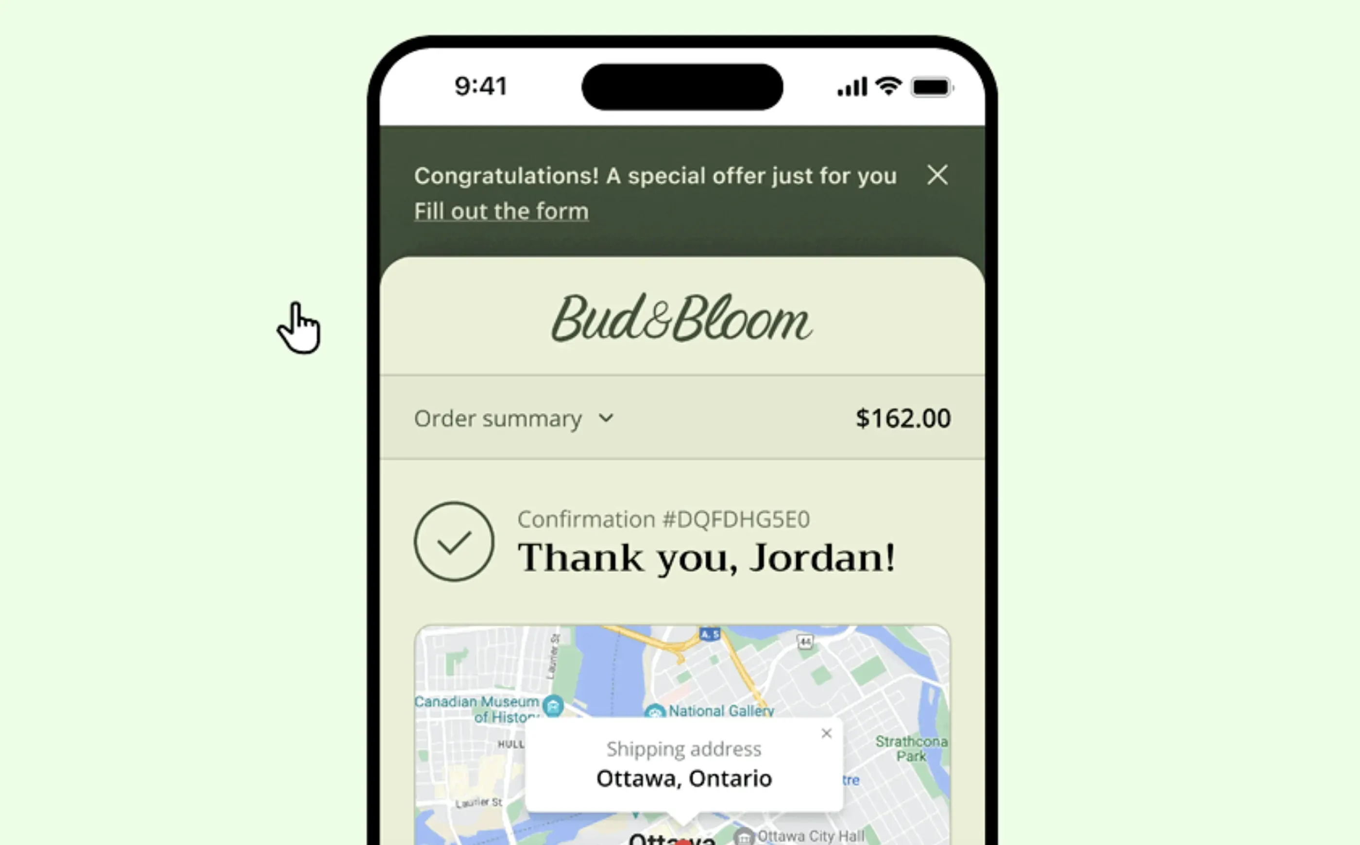 Announcement bar extensions for post-checkout pages