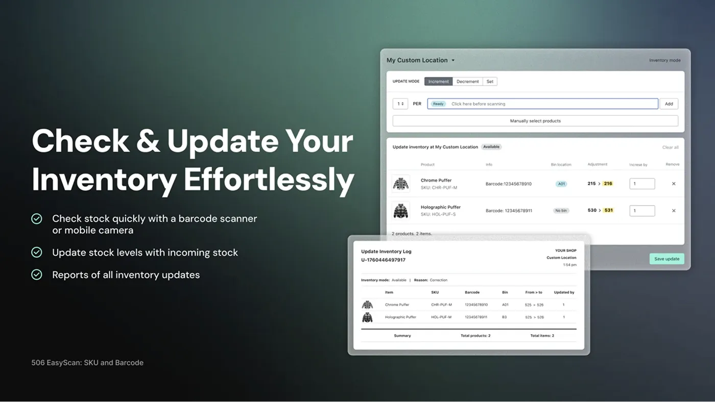 506 EasyScan SKU & Barcode
