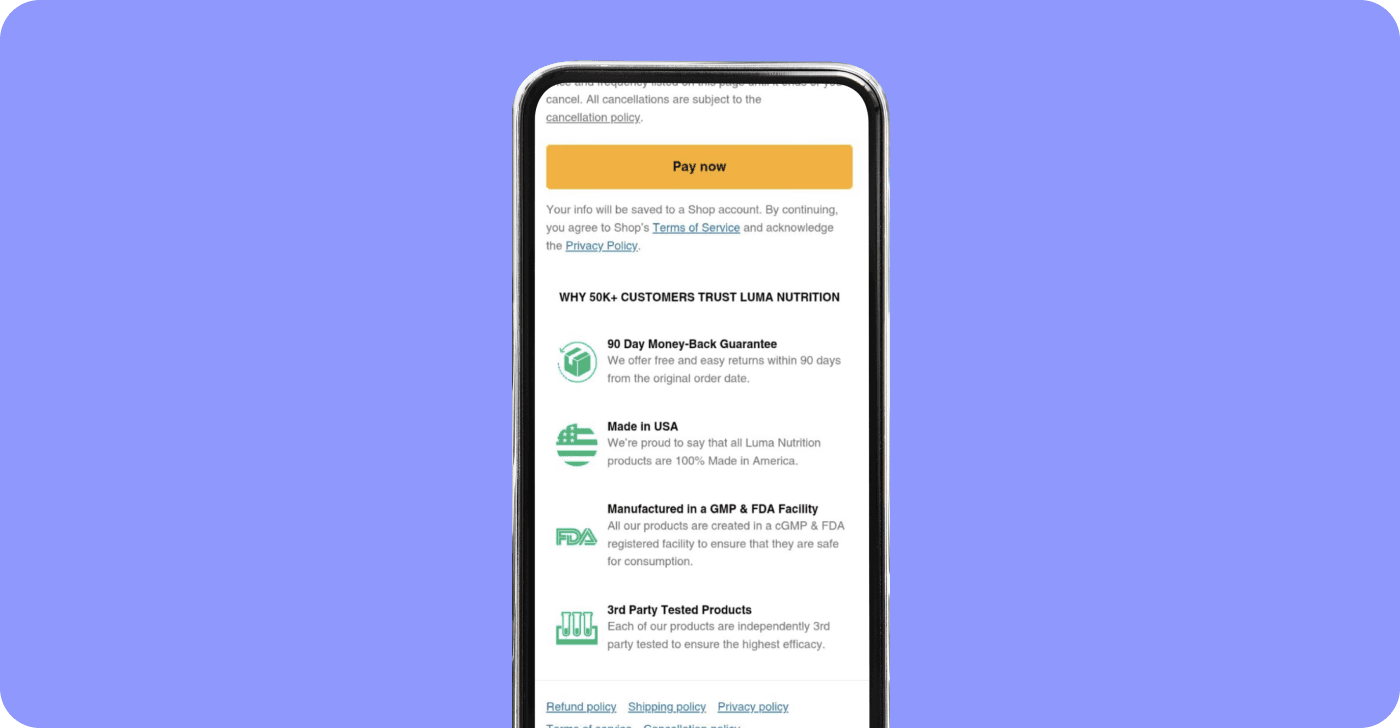 Additional trust badges