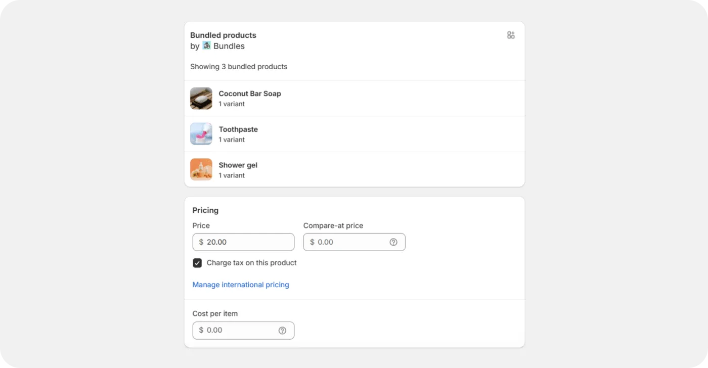 Bundled products Bundled products