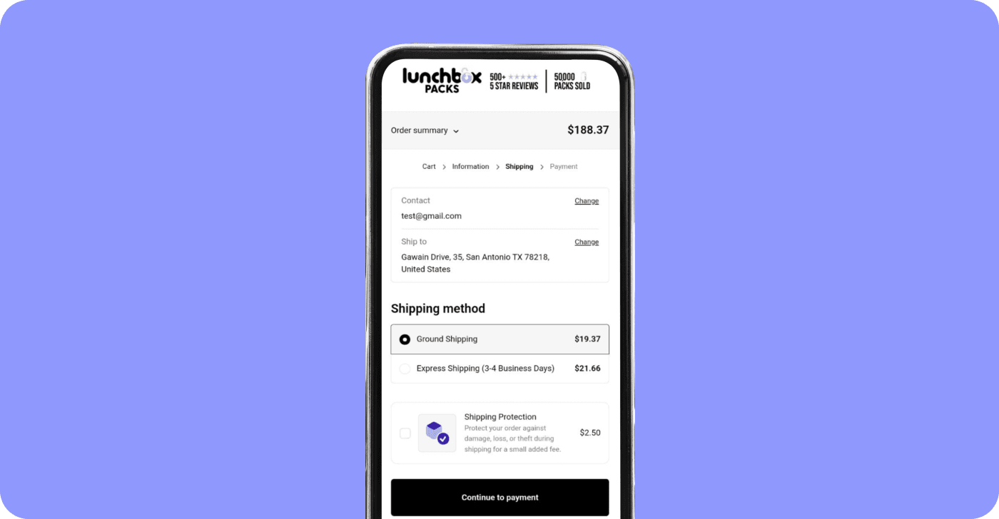 Change your shipping address