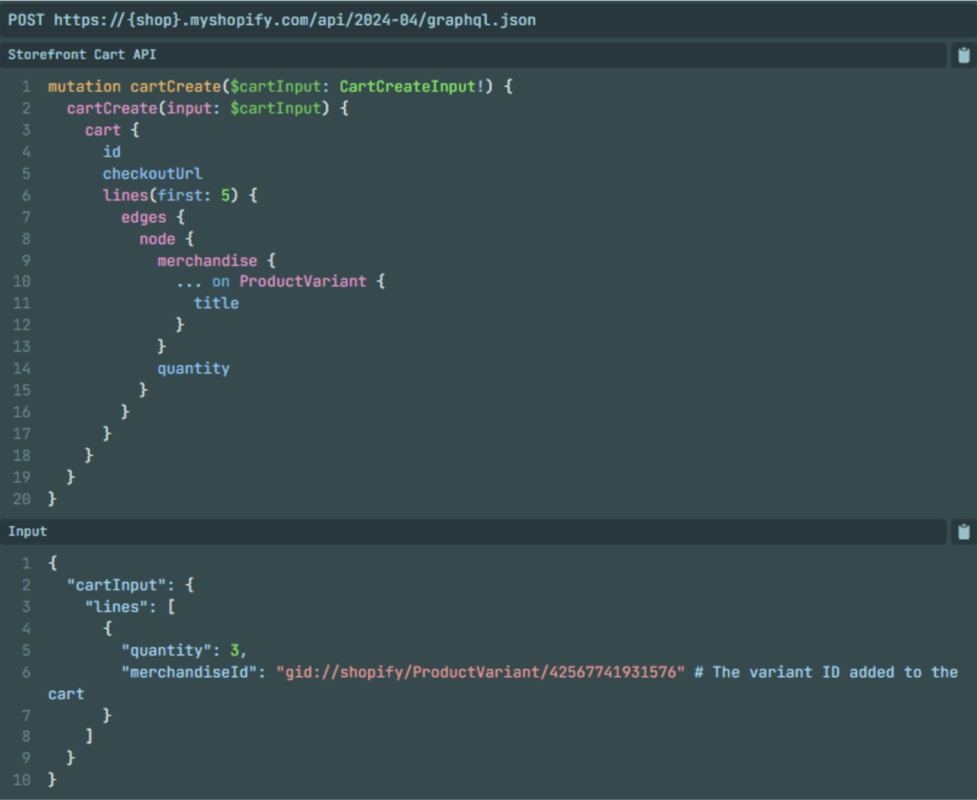 Create a Cart Create a Cart