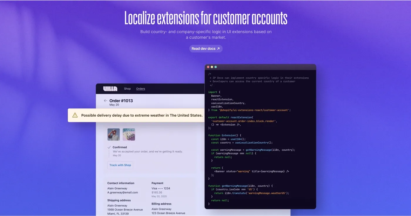 Customer-specific extensions