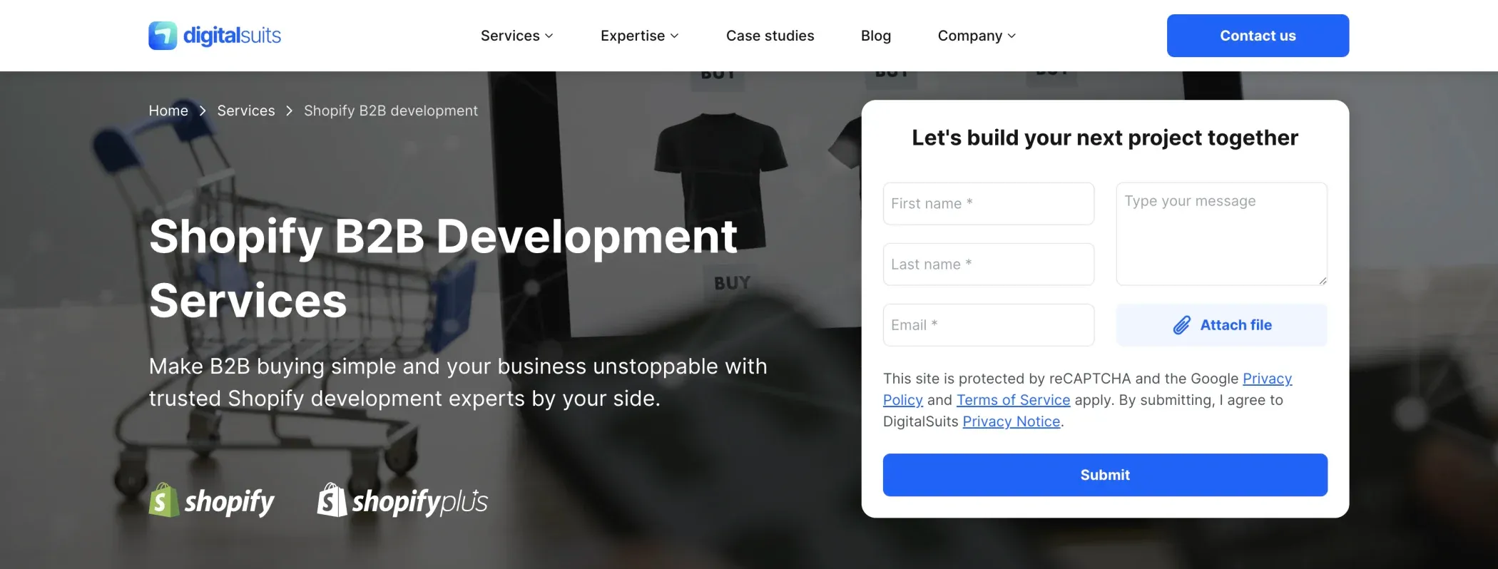 DigitalSuits is the best Shopify B2B agency in the UK