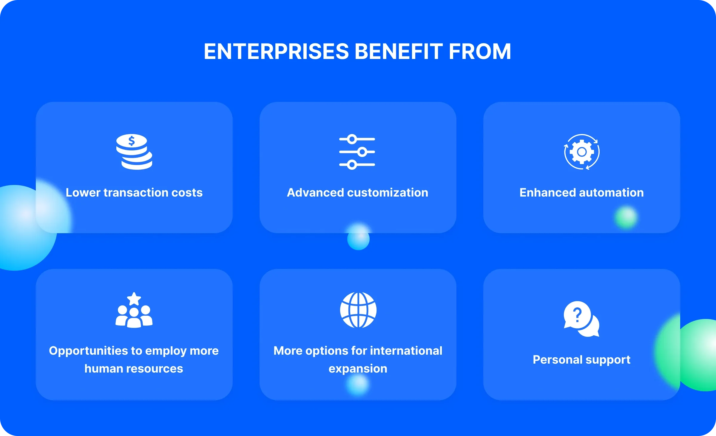 Enterprises benefit from Enterprises benefit from