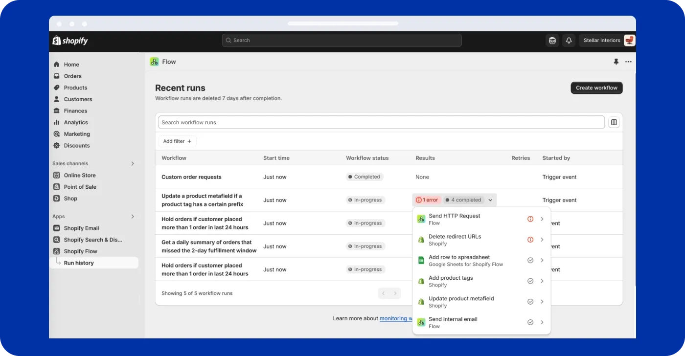Faster and easier workflow troubleshooting with Shopify Faster and easier workflow troubleshooting with Shopify