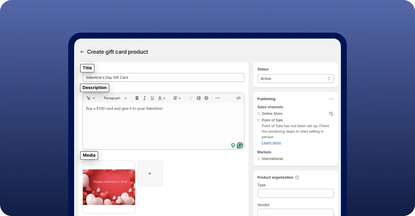 Fill in the essential product details