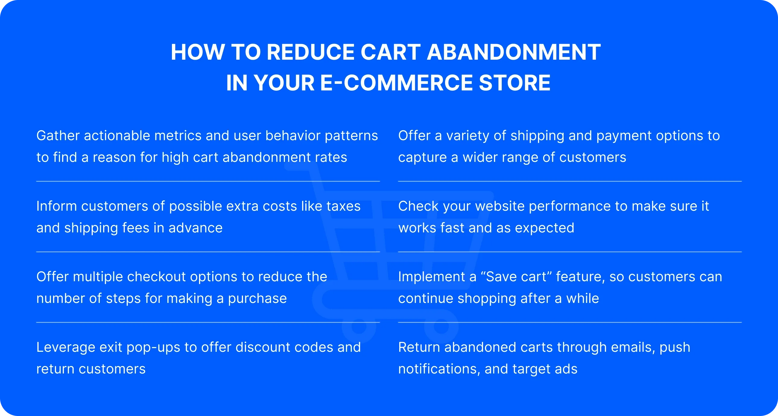 How to reduce cart abandonment  in your e-commerce store