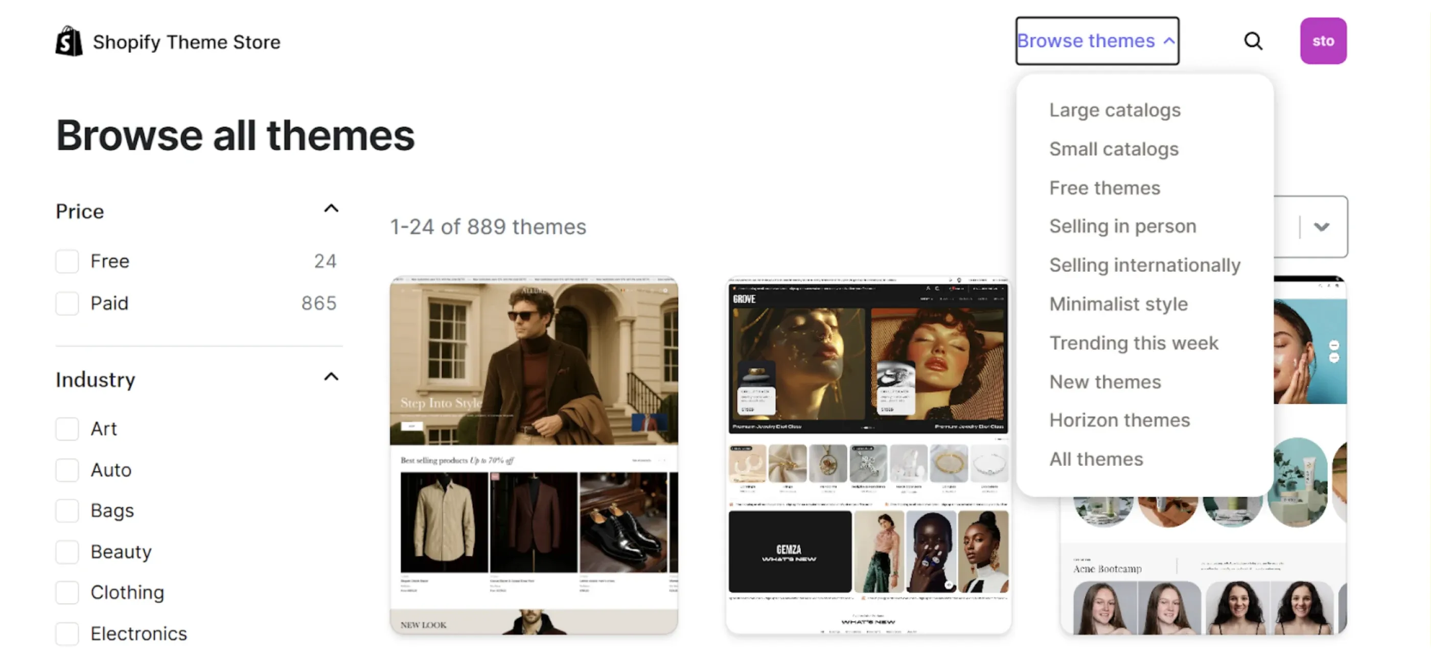 Improved Shopify Theme Store