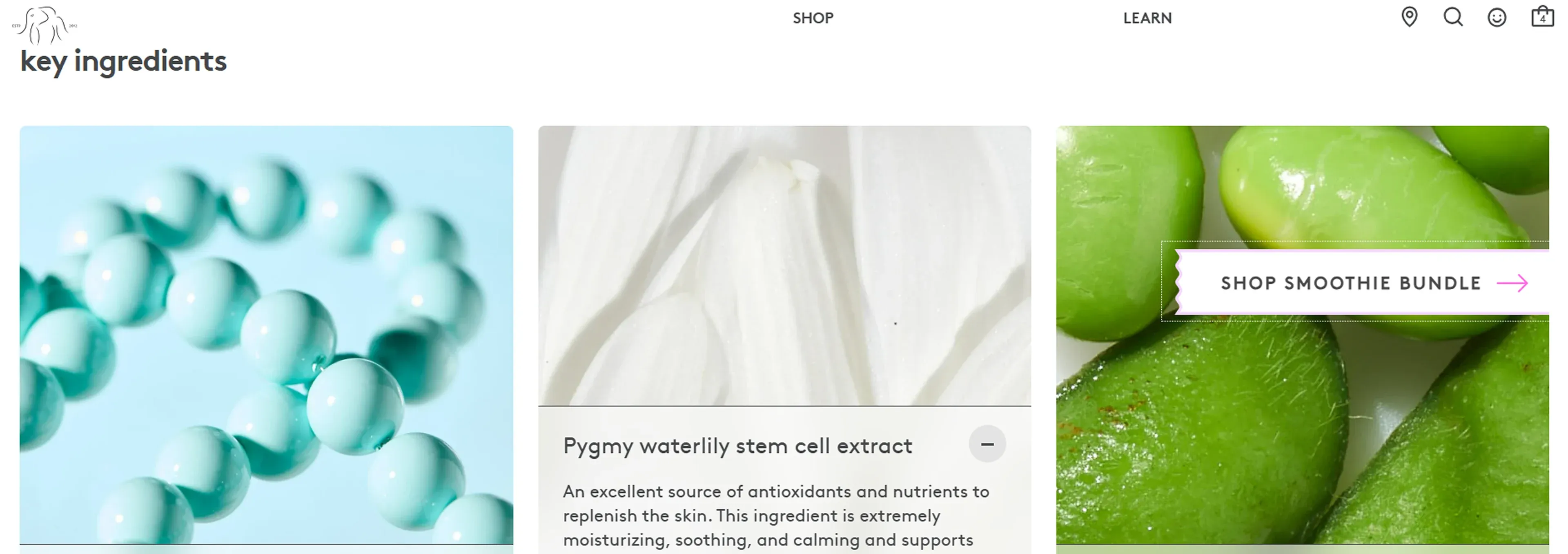 Key product ingredients on PDP Key product ingredients on PDP