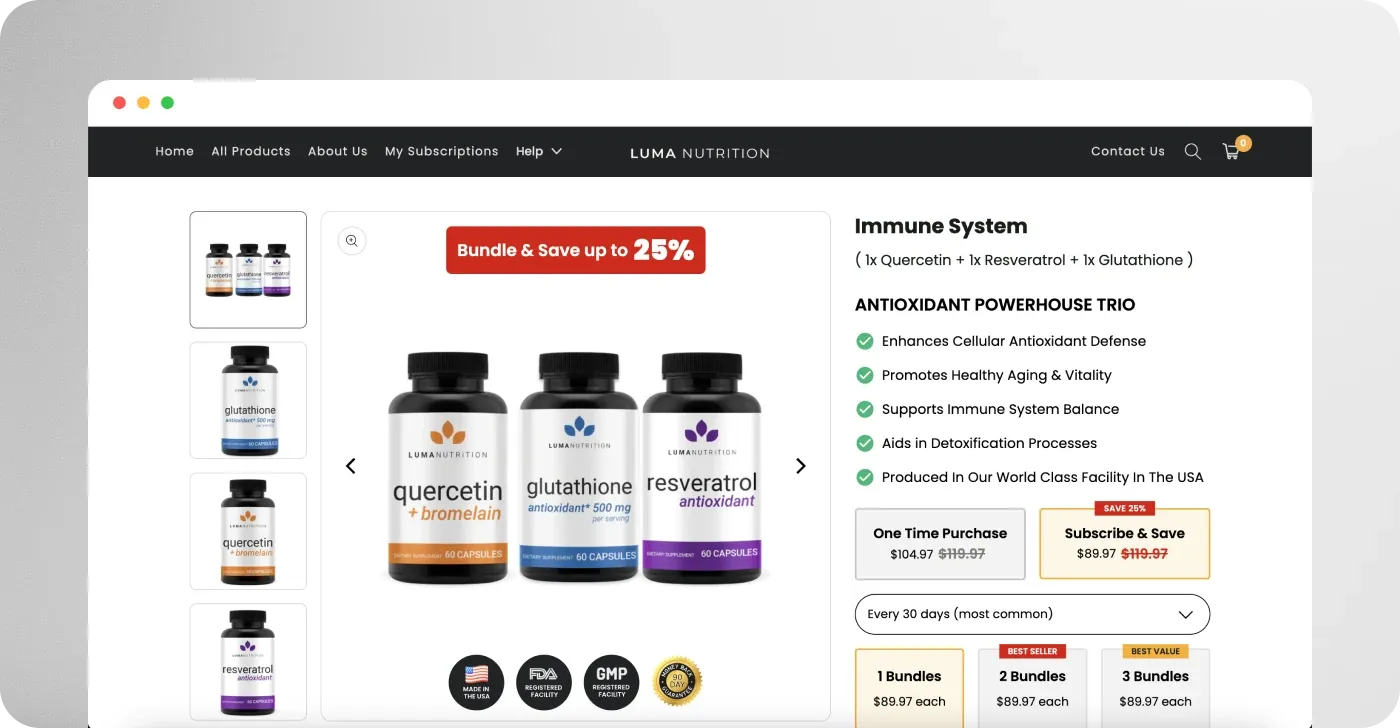 Luma Nutrition bundles Luma Nutrition bundles