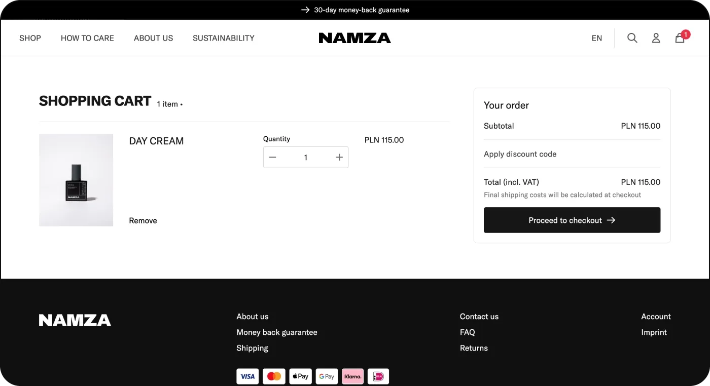 Namza checkout Namza checkout