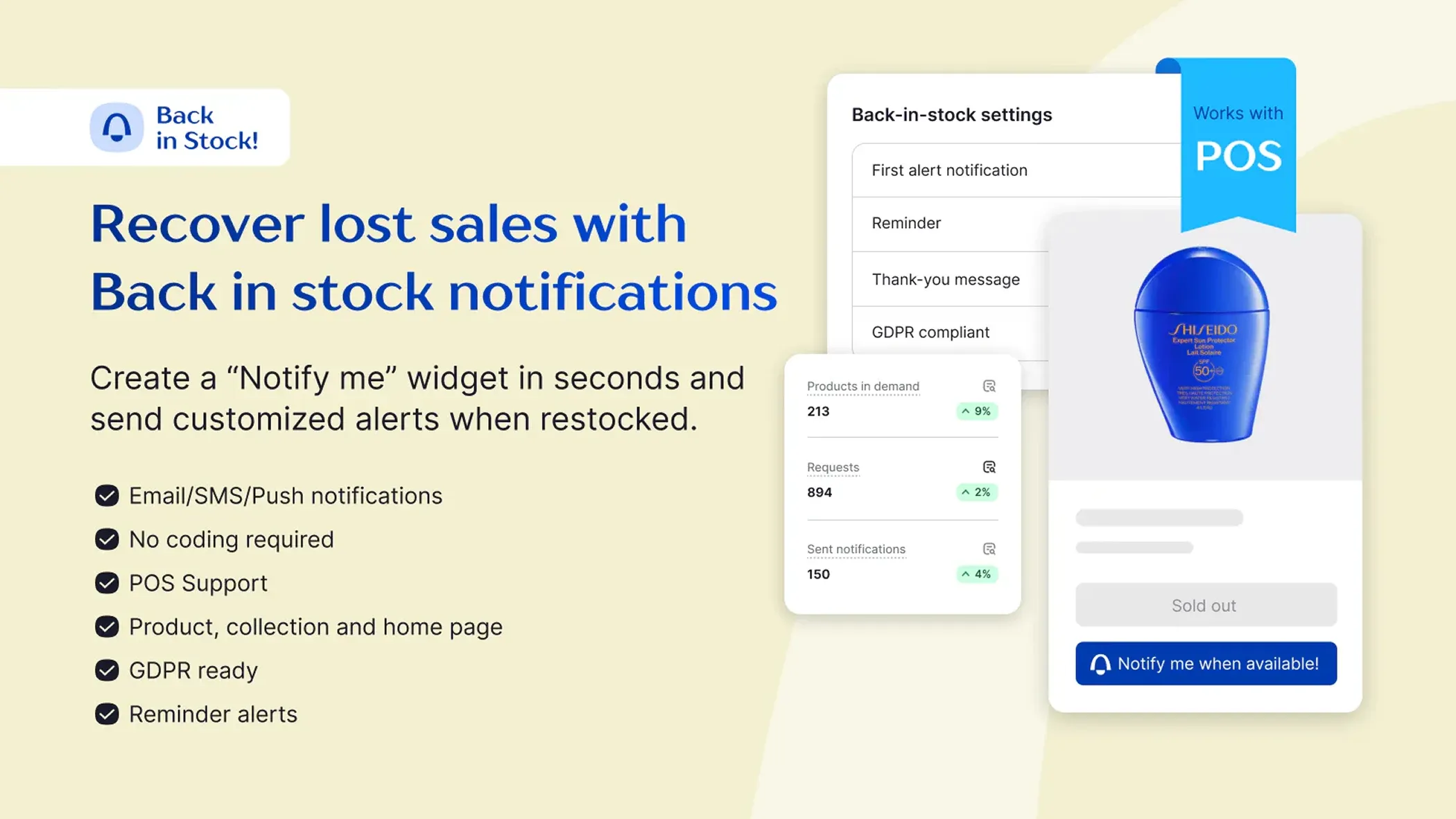 Notify! Shopify app for low stock alerts and preorders Notify! Shopify app for low stock alerts and preorders