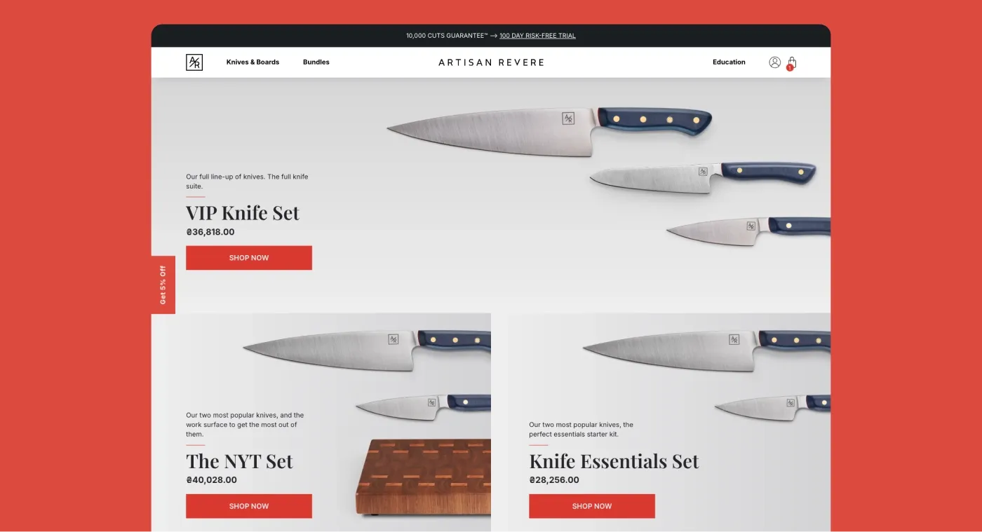 Our solutions – product bundles for a Shopify store and custom gift bag offers