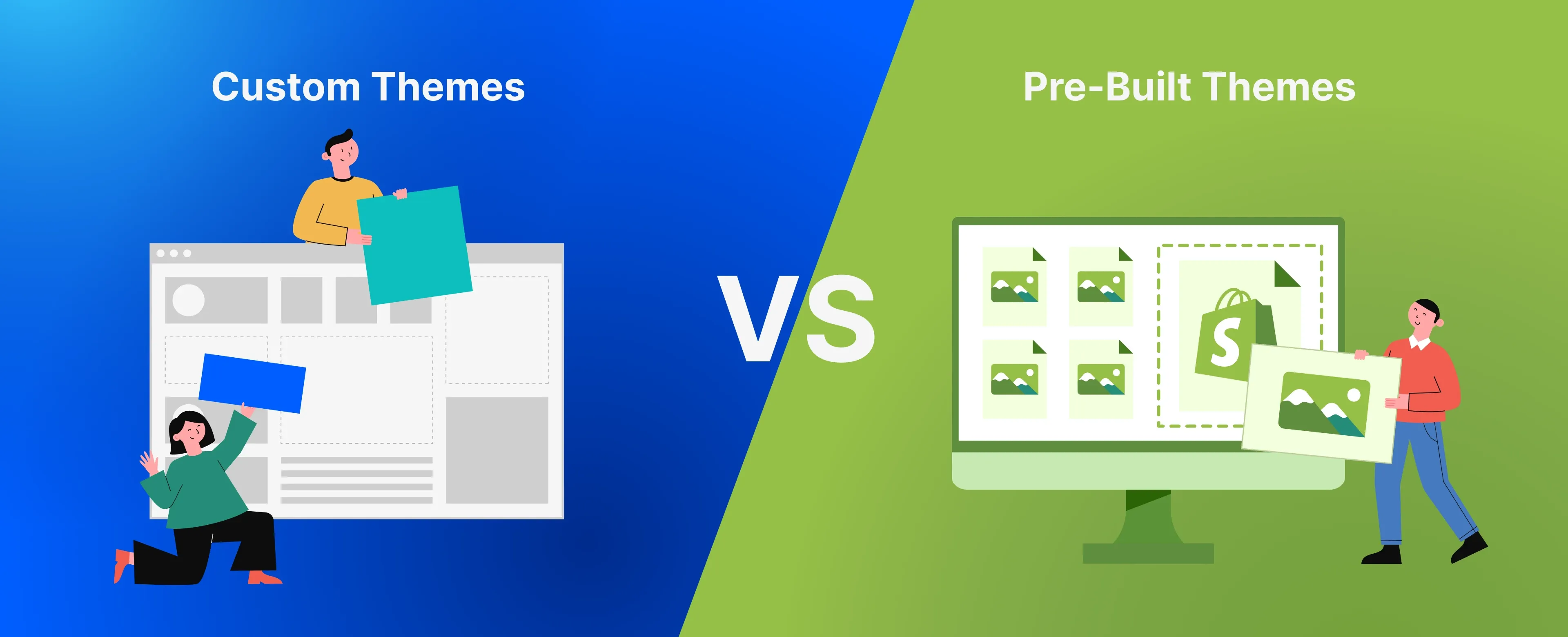 Pre-built vs custom Shopify themes