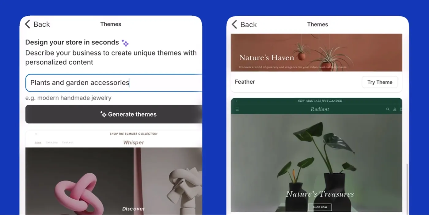 What are Shopify AI website builders?