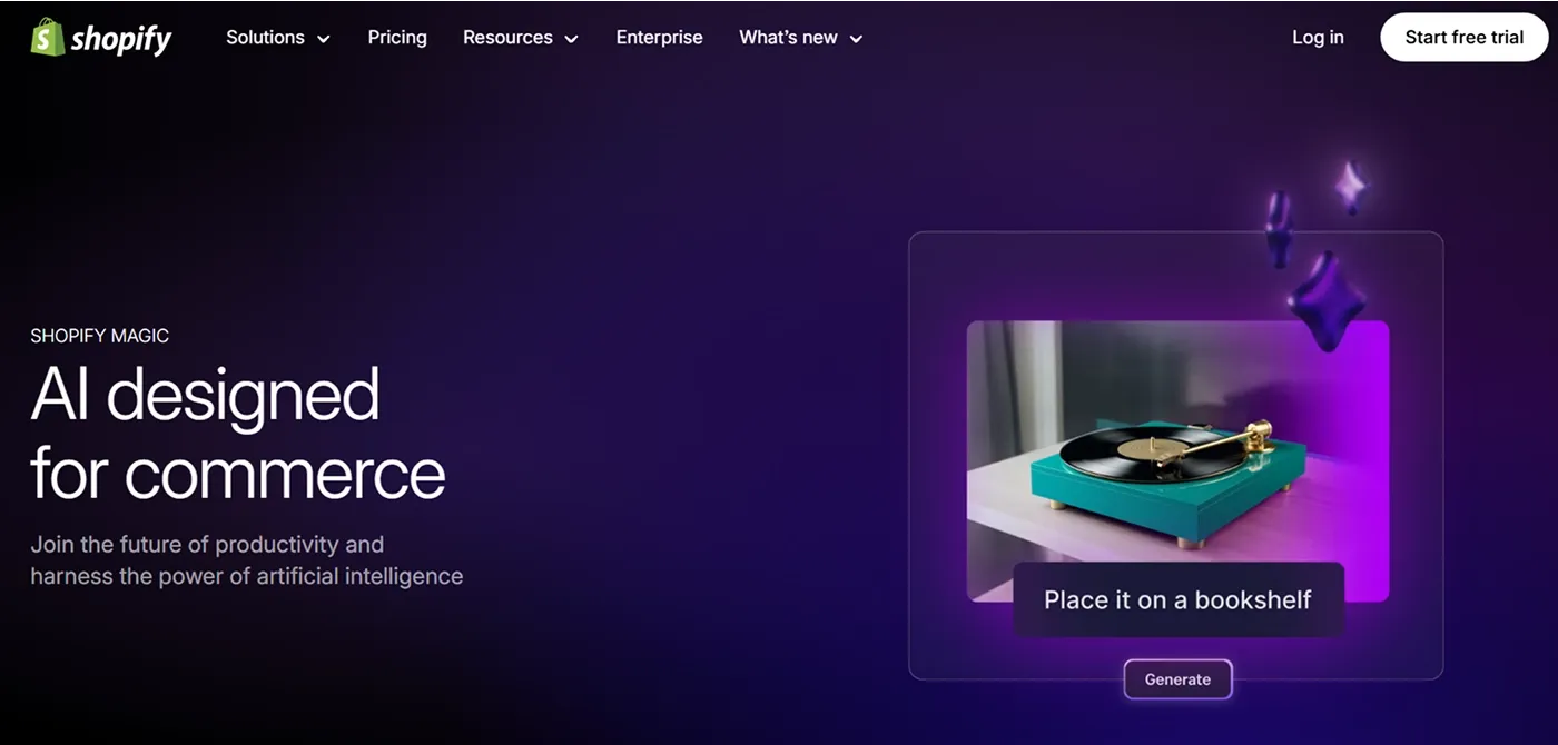 Shopify Magic AI website builder