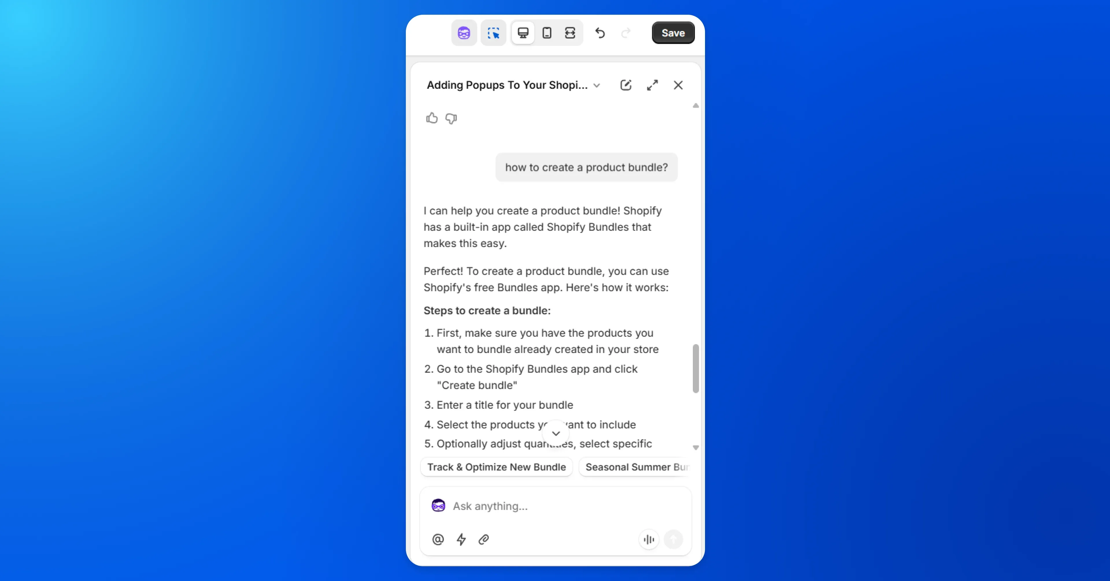 Shopify AI assistant for theme customization