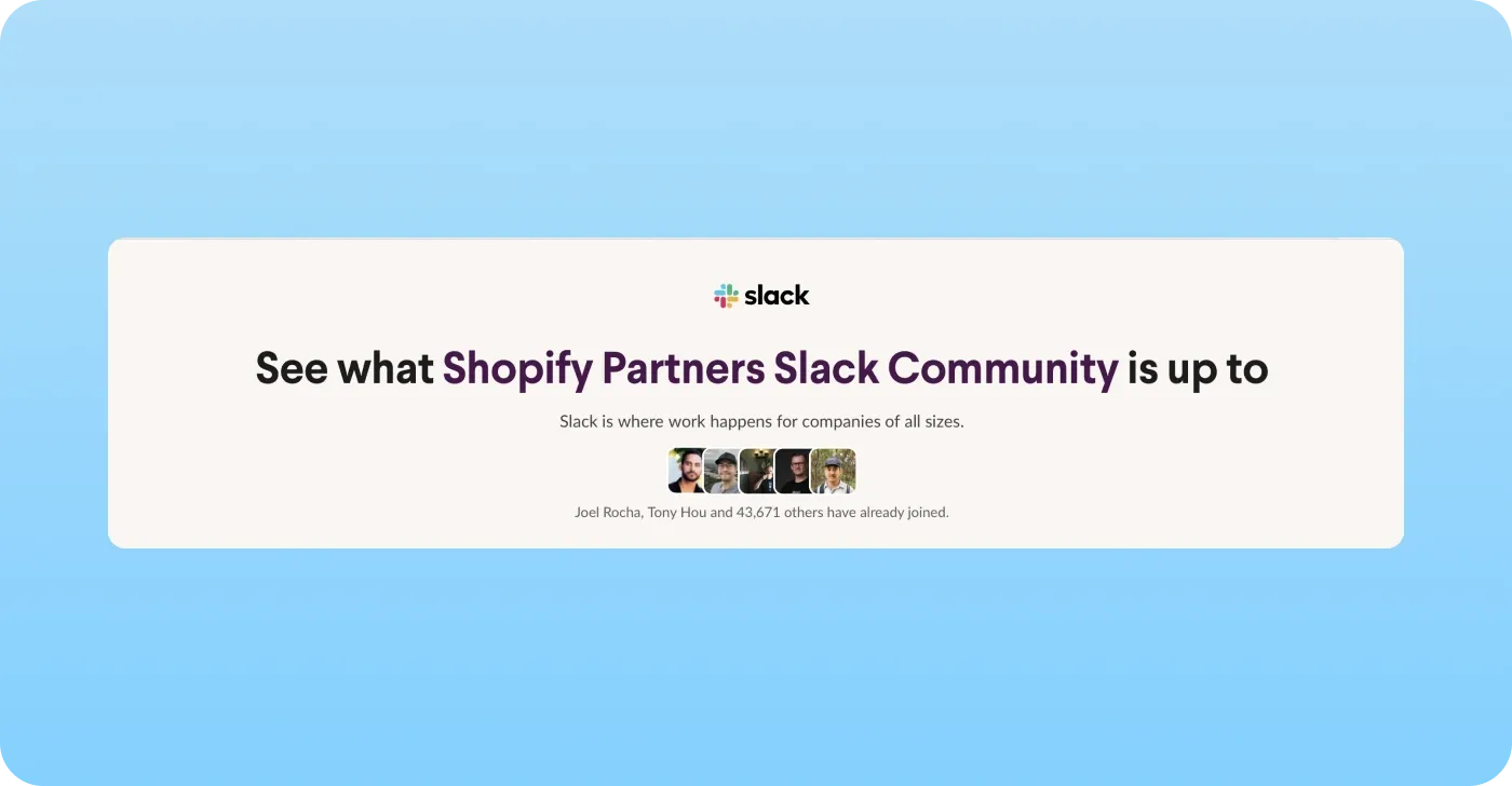 Shopify Partners - Shopify community on Slack Shopify Partners - Shopify community on Slack