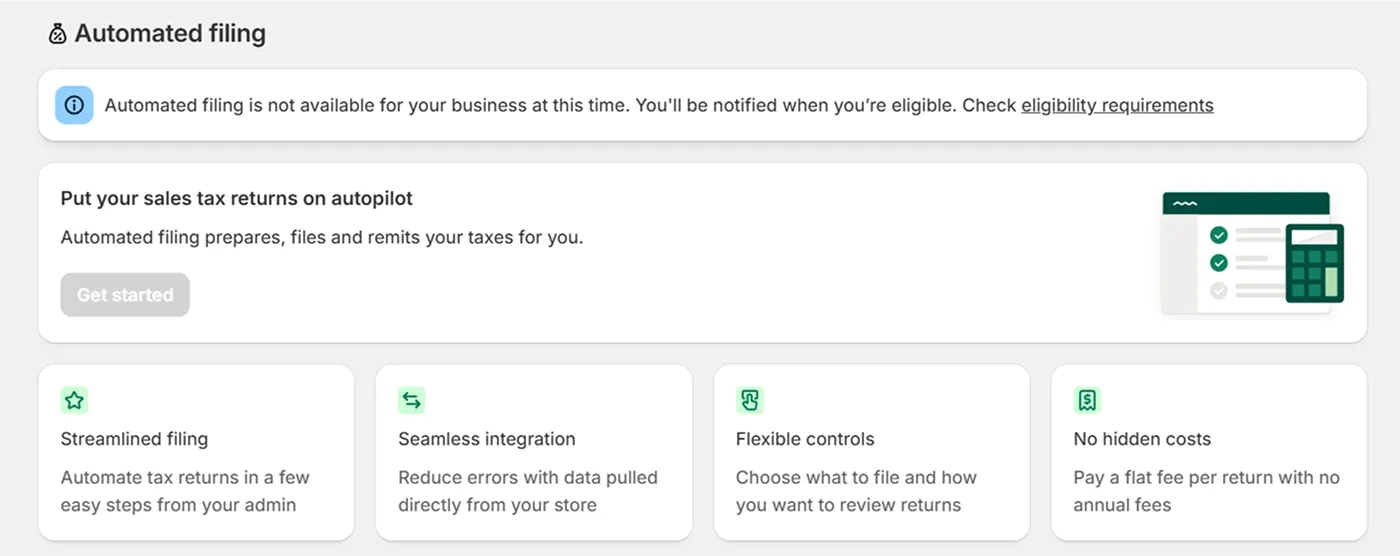 Shopify Tax automated filing Shopify Tax automated filing