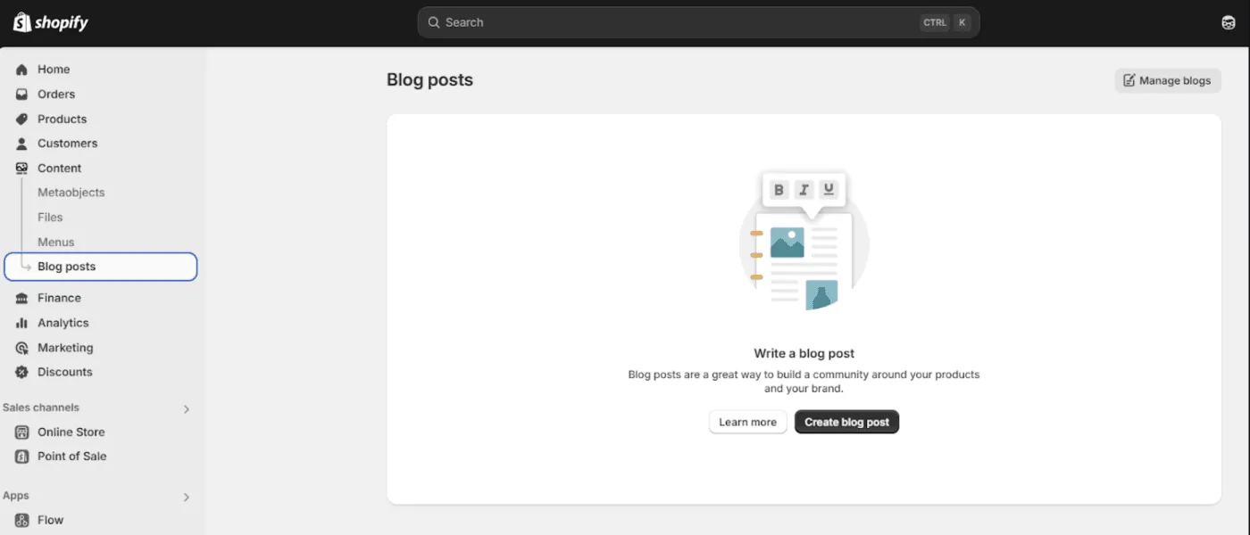 Shopify blog section Shopify blog section