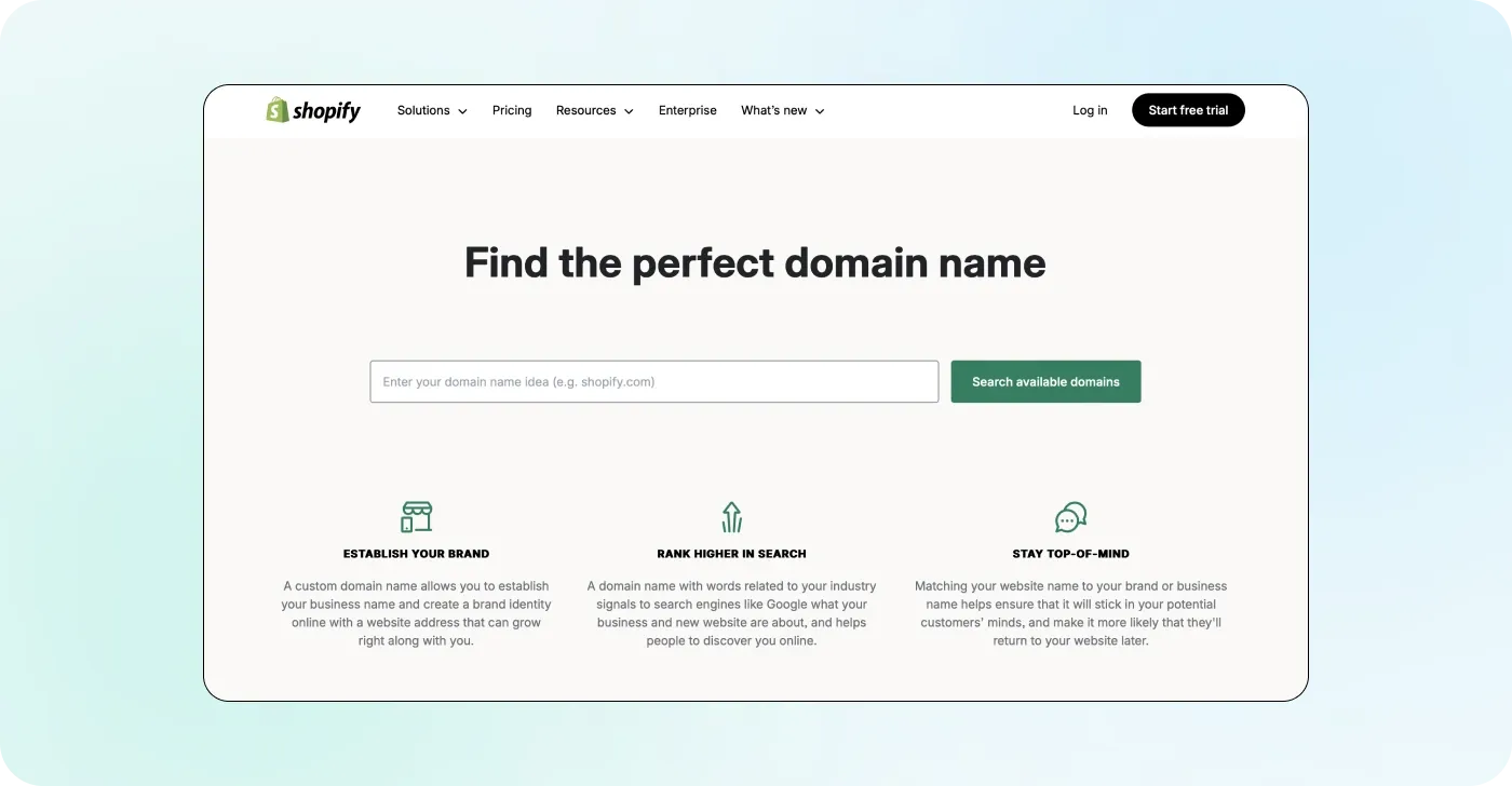 Shopify domains