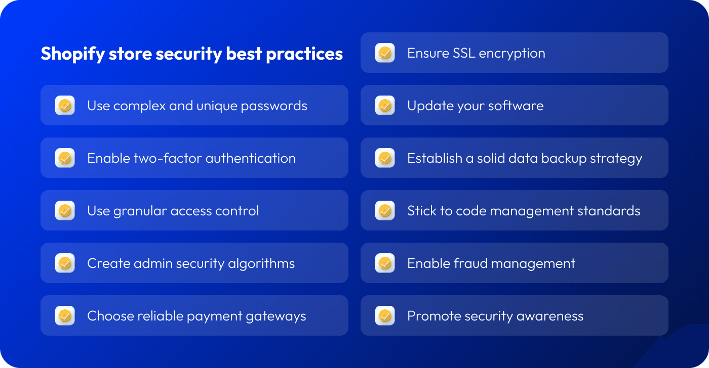 Shopify store security best practices