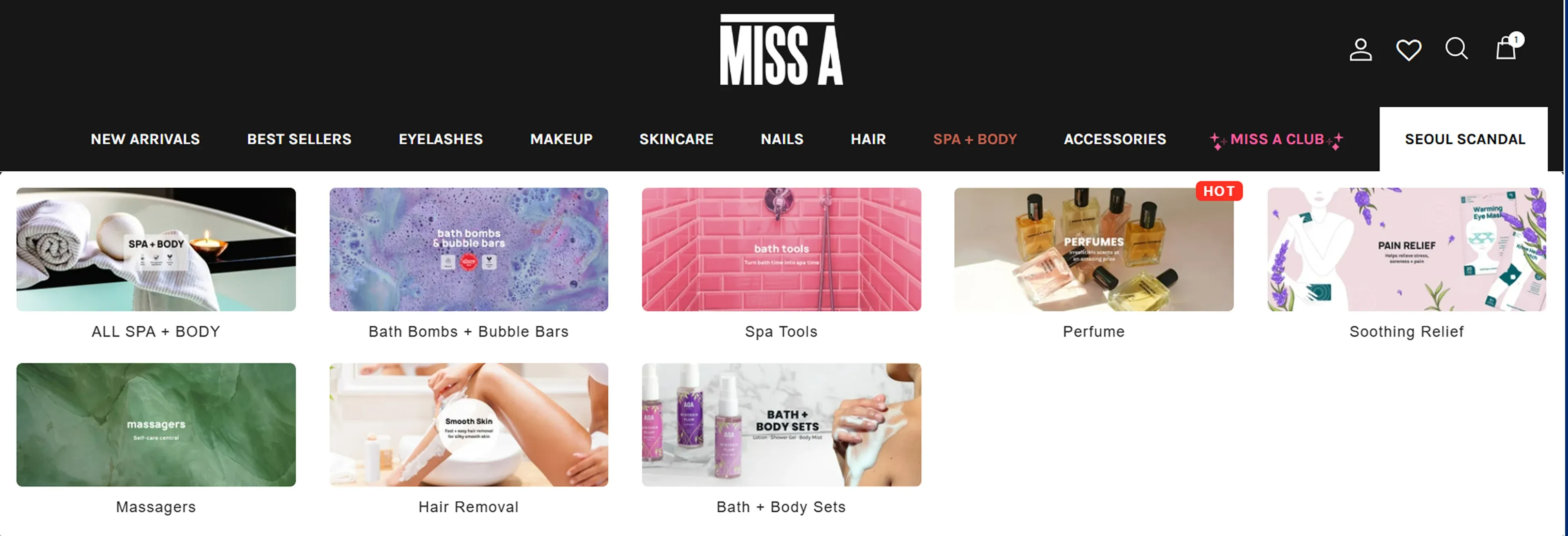 The menu drop-down list The menu drop-down list