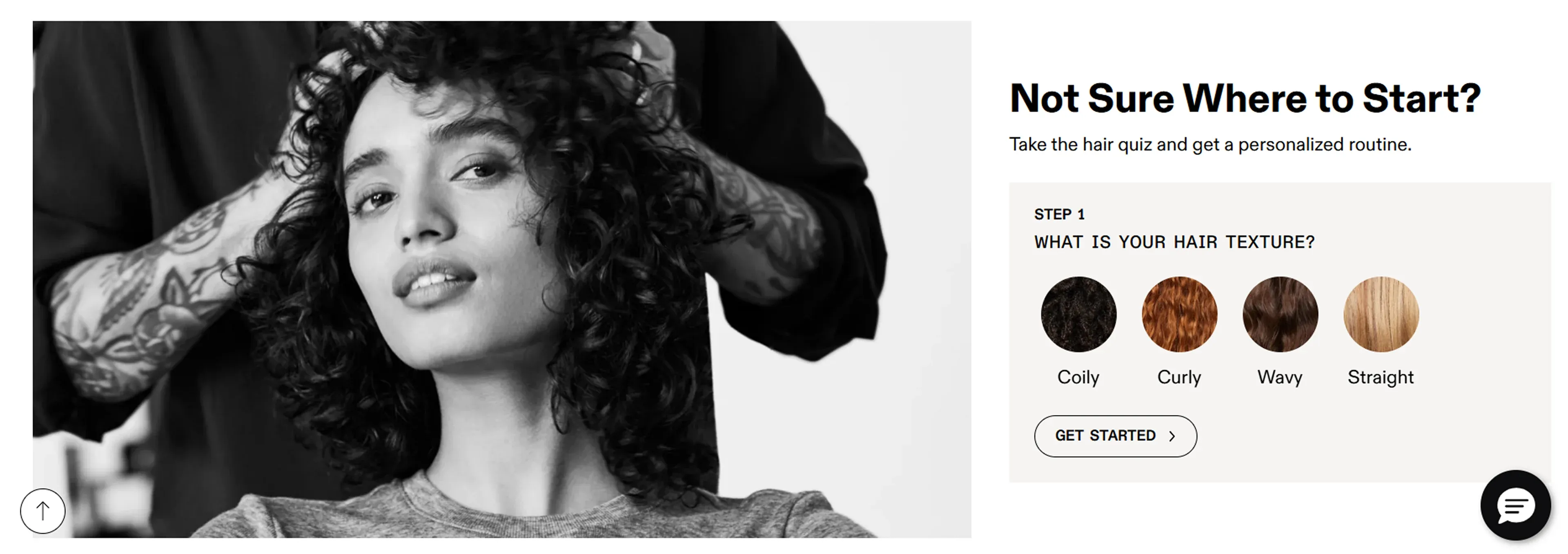 The quiz section for new customers The quiz section for new customers