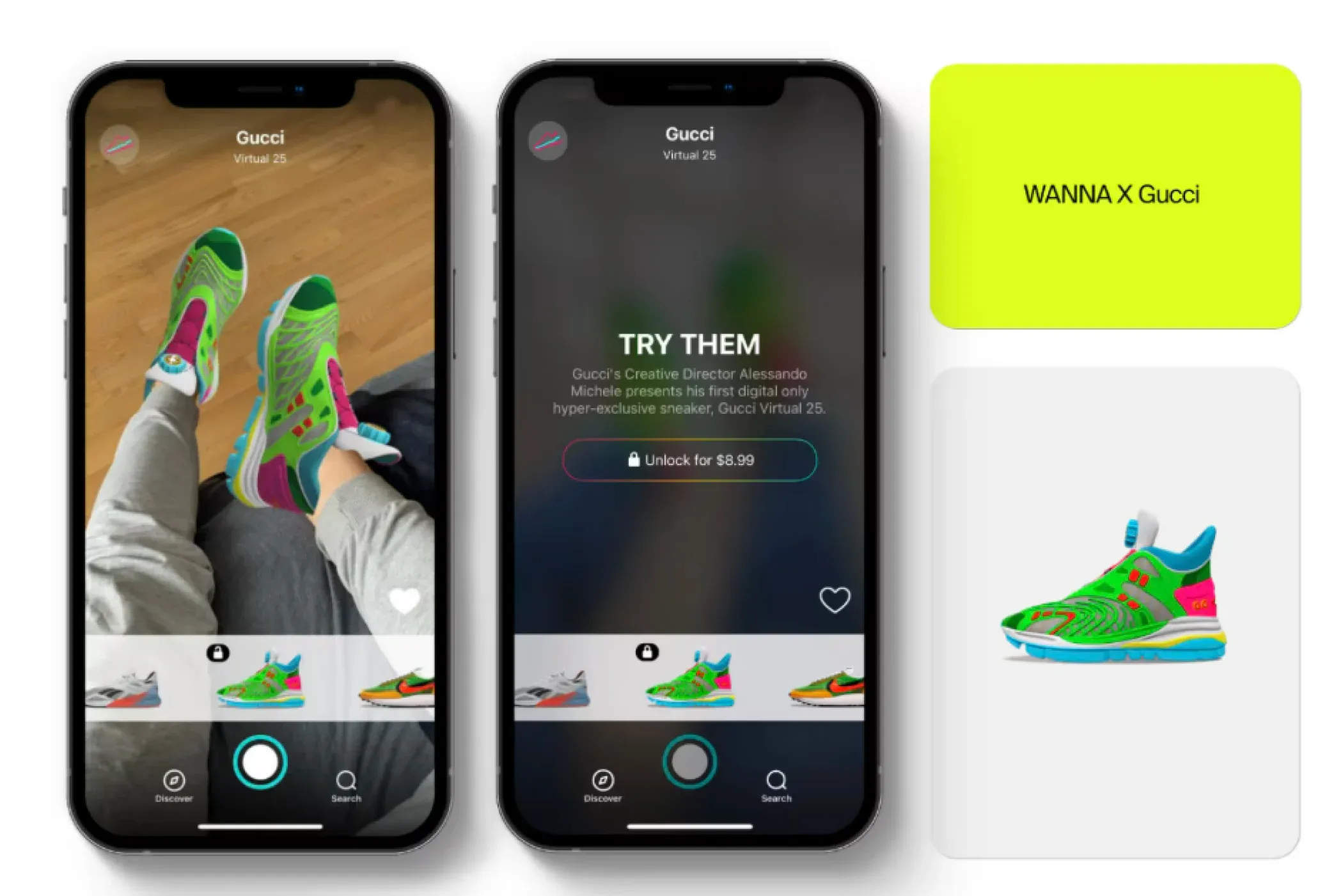 The try-on feature by Gucci