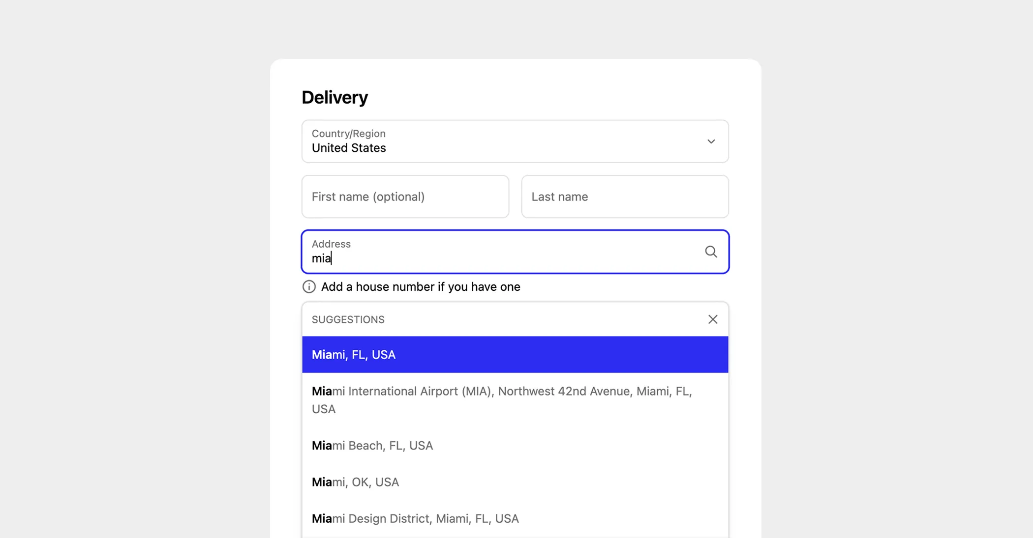 Use address autocomplete