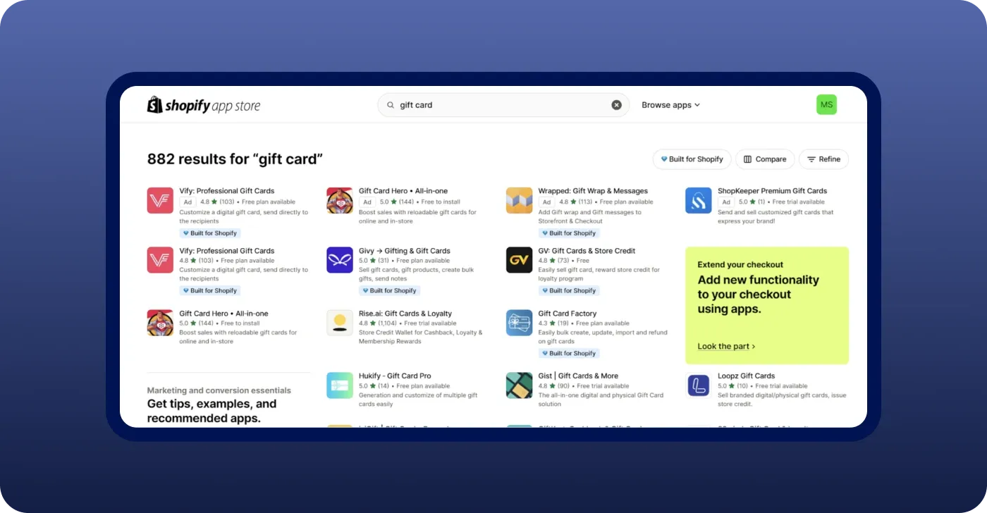 Visit the Shopify App Store